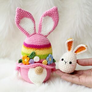 Easter Gnome with Bunny Amigurumi Crochet Pattern - Adorable DIY Stuffed Toy - Instant Download PDF