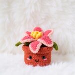 Pink Lily Flower Pot Amigurumi Crochet Pattern - Adorable DIY Potted Plant Decor - Instant Download PDF