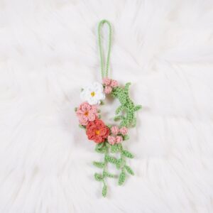 Pink Wreath Amigurumi Crochet Pattern - Charming DIY Handmade Home Decor - Instant Download PDF