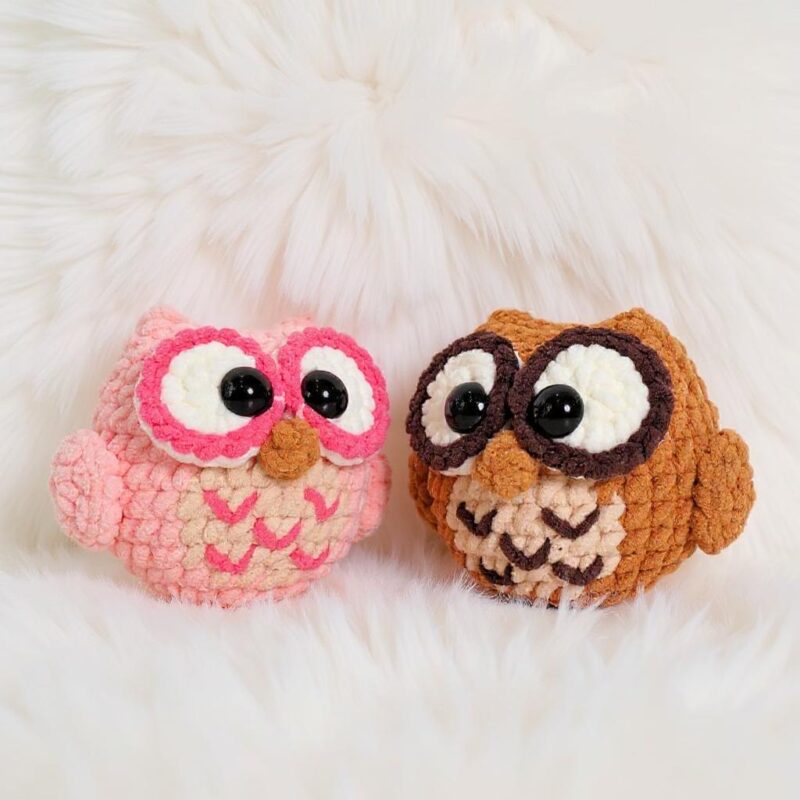 Pinky Puff Owl Amigurumi Crochet Pattern - Adorable DIY Stuffed Animal Toy - Instant Download PDF