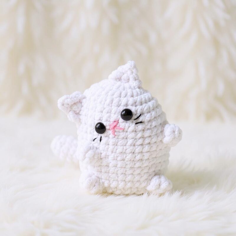Pippin the White Cat Amigurumi Crochet Pattern - Adorable DIY Stuffed Animal Toy - Instant Download PDF