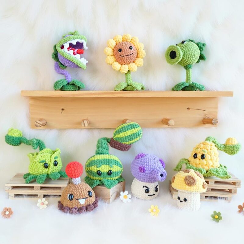 Plants vs. Zombies Amigurumi Crochet Pattern Bundle - Fun DIY Stuffed Toys - Instant Download PDF