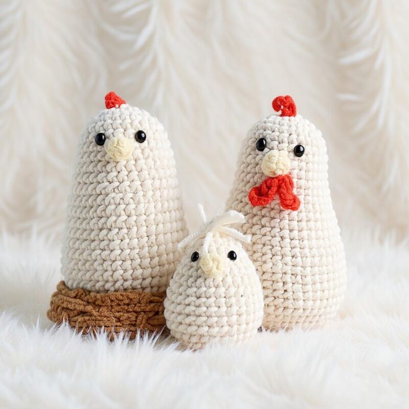 Chicken Family Amigurumi Crochet Pattern - Adorable DIY Stuffed Animal Toy - Instant Download PDF