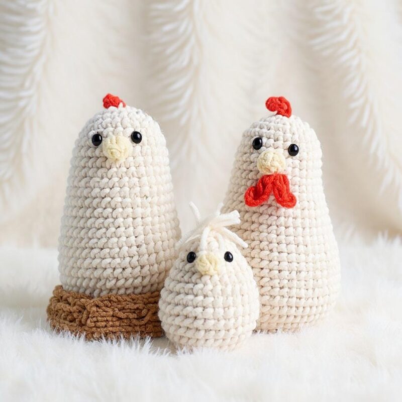 Chicken Family Amigurumi Crochet Pattern - Adorable DIY Stuffed Animal Toy - Instant Download PDF - Image 3