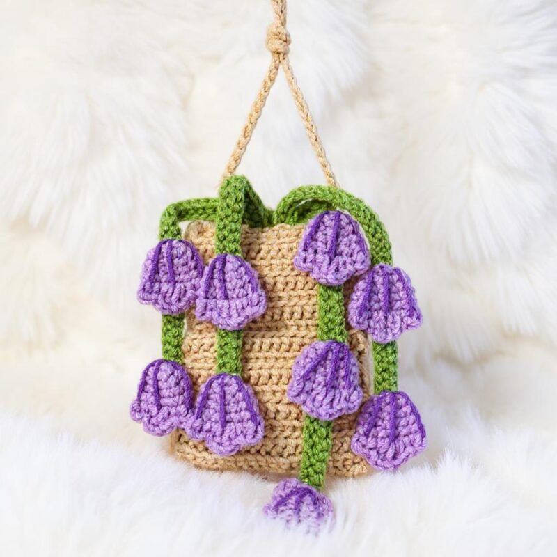 Hanging Tulip Pot Amigurumi Crochet Pattern - Charming DIY Flower Decor - Instant Download PDF