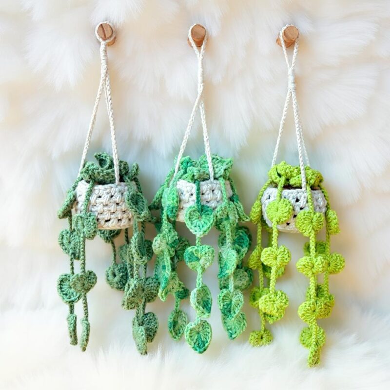 Hanging Pothos Plant Amigurumi Crochet Pattern - Charming DIY Car Hanger - Instant Download PDF - Image 2