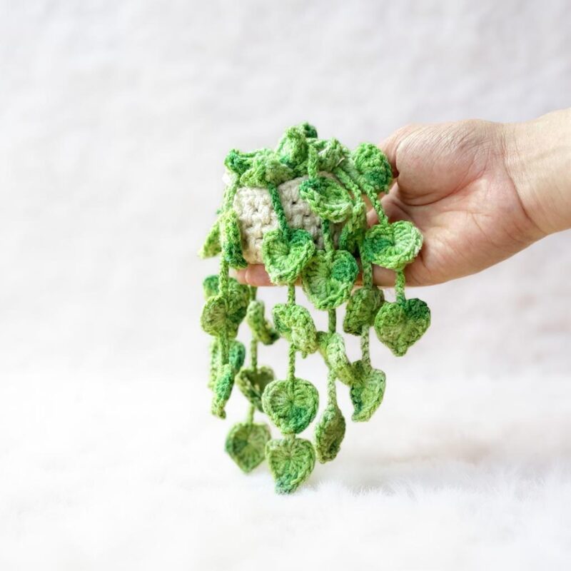 Hanging Pothos Plant Amigurumi Crochet Pattern - Charming DIY Car Hanger - Instant Download PDF - Image 5