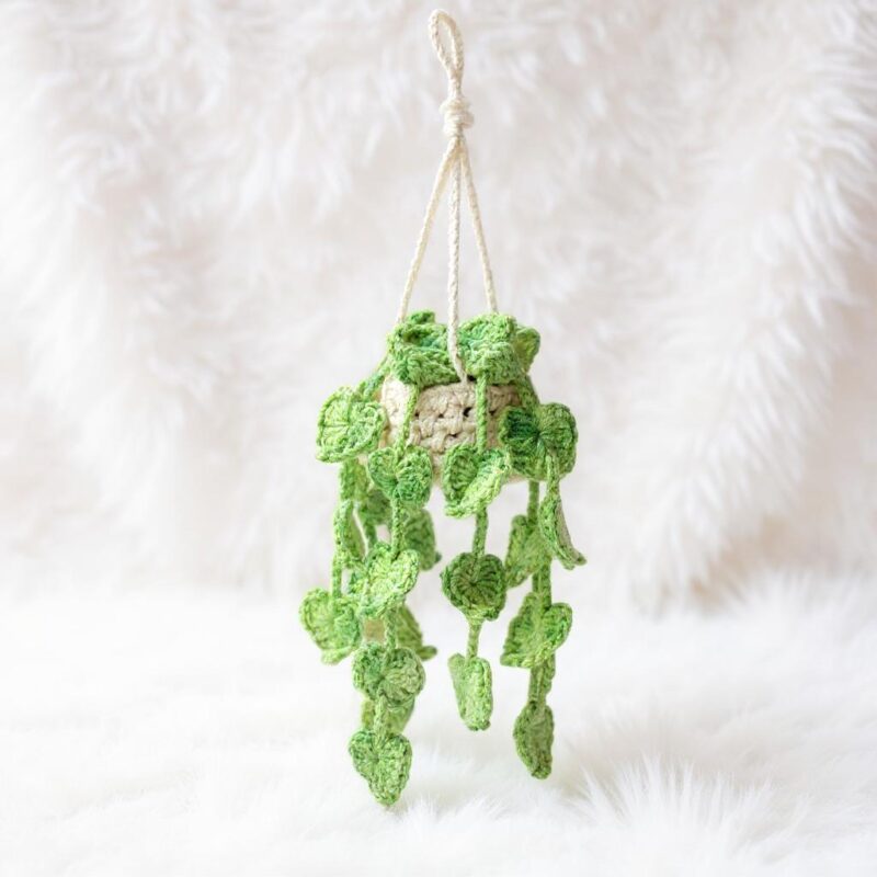 Hanging Pothos Plant Amigurumi Crochet Pattern - Charming DIY Car Hanger - Instant Download PDF - Image 6
