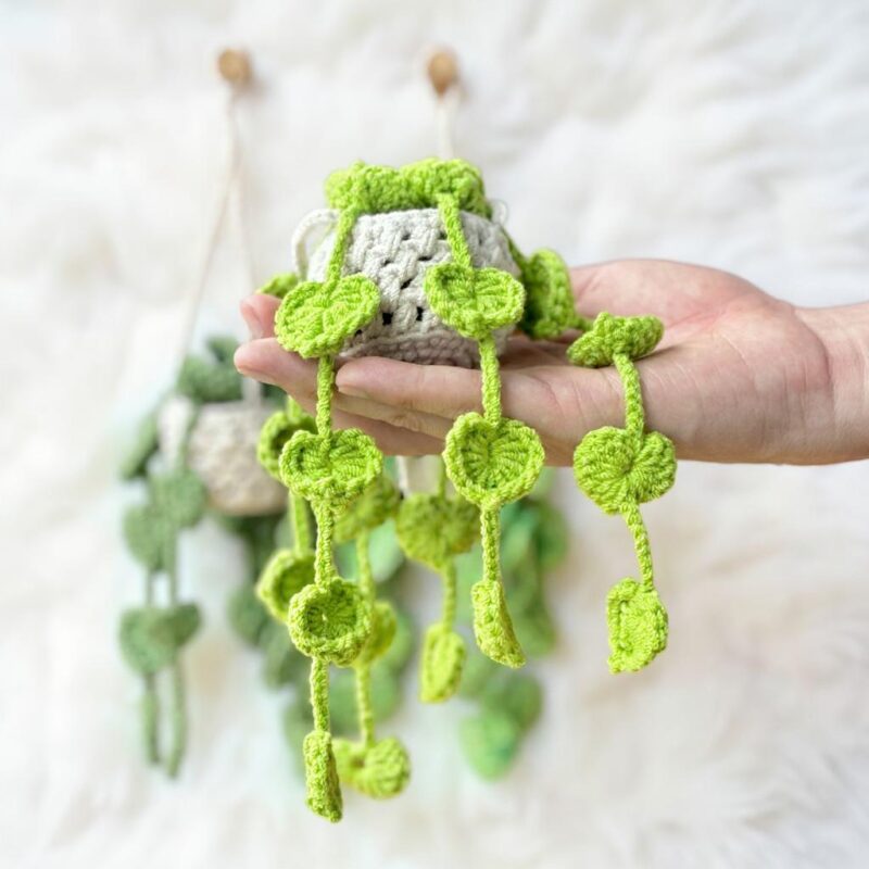 Hanging Pothos Plant Amigurumi Crochet Pattern - Charming DIY Car Hanger - Instant Download PDF - Image 7