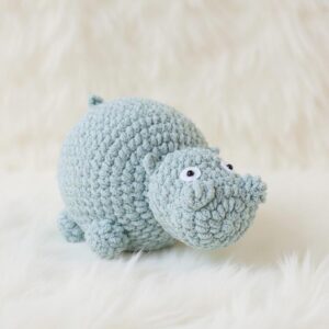 Pudgy Hippo Amigurumi Crochet Pattern - Adorable DIY Stuffed Animal Toy - Instant Download PDF