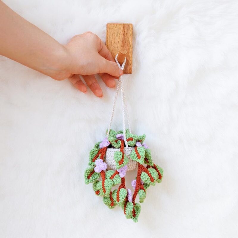 Hanging Flower Basket Amigurumi Crochet Pattern - Charming DIY Car Hanging Decor - Instant Download PDF - Image 2