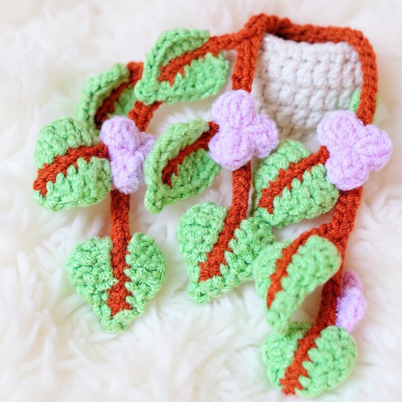 Hanging Flower Basket Amigurumi Crochet Pattern - Charming DIY Car Hanging Decor - Instant Download PDF - Image 4