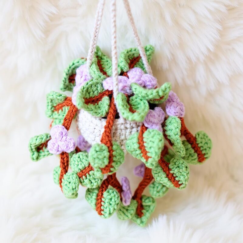 Hanging Flower Basket Amigurumi Crochet Pattern - Charming DIY Car Hanging Decor - Instant Download PDF - Image 5
