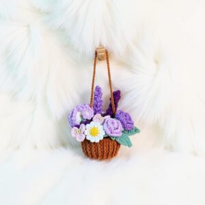 Hanging Car Basket Amigurumi Crochet Pattern - Adorable DIY Car Decor - Instant Download PDF