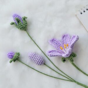 Purple Sky Flower Amigurumi Crochet Pattern - Whimsical DIY Plush Toy Decor - Instant Download PDF