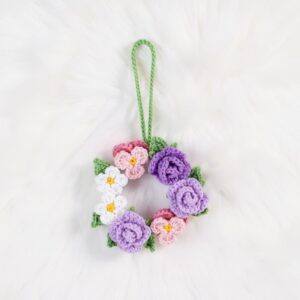 Purple Wreath Amigurumi Crochet Pattern - Elegant DIY Home Decor - Instant Download PDF