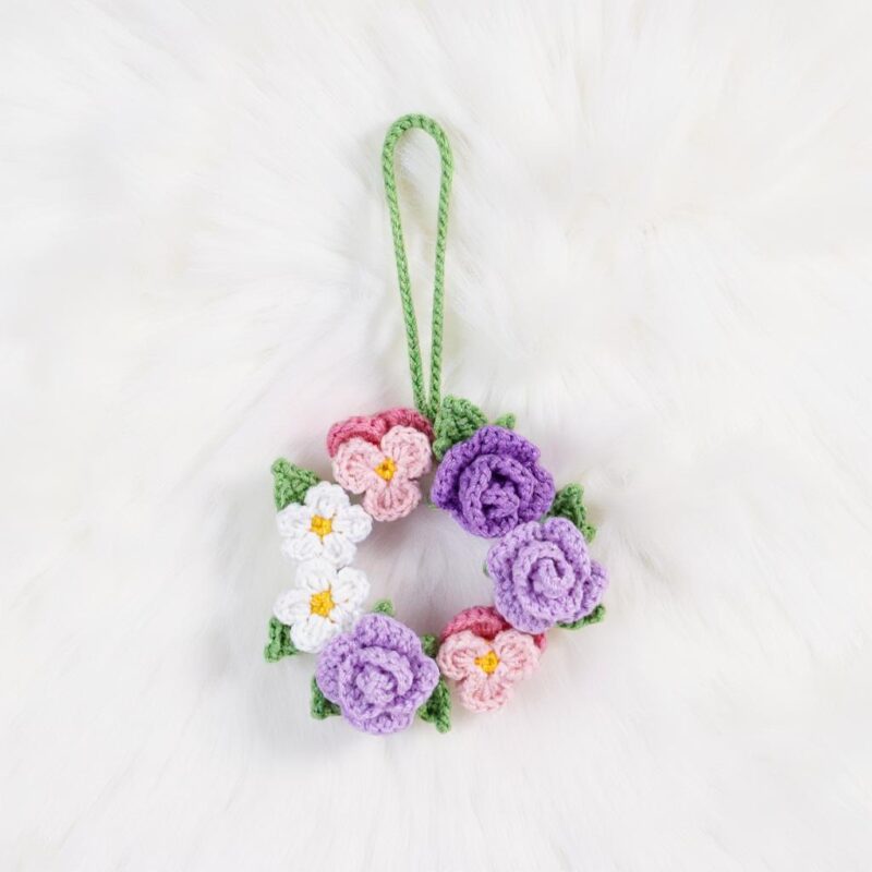 Purple Wreath Amigurumi Crochet Pattern - Elegant DIY Home Decor - Instant Download PDF