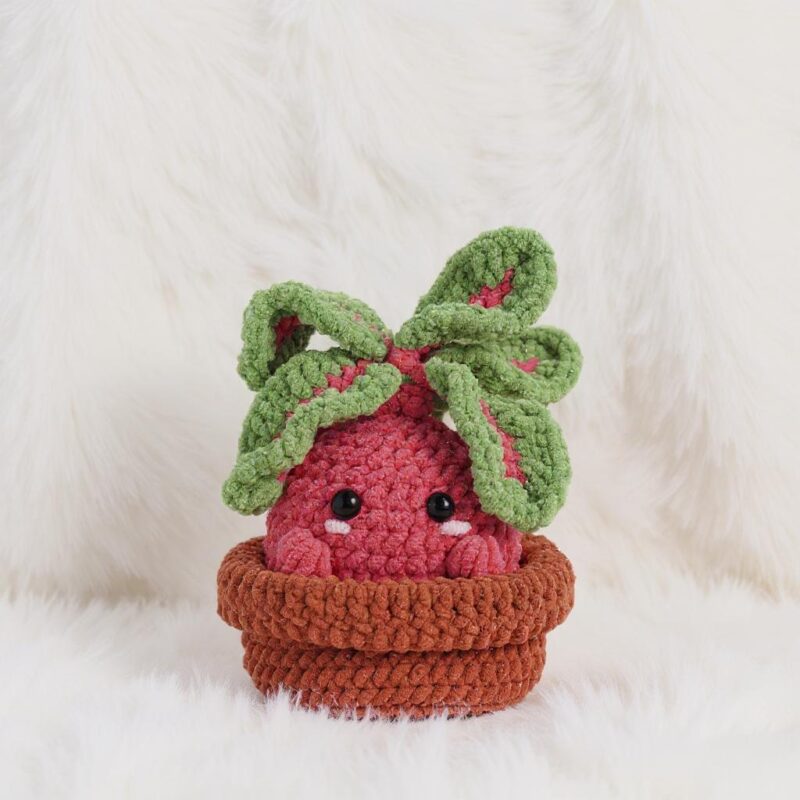 Radish Pot Amigurumi Crochet Pattern - Adorable DIY Stuffed Vegetable - Instant Download PDF