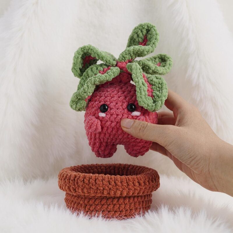 Radish Pot Amigurumi Crochet Pattern - Adorable DIY Stuffed Vegetable - Instant Download PDF - Image 4