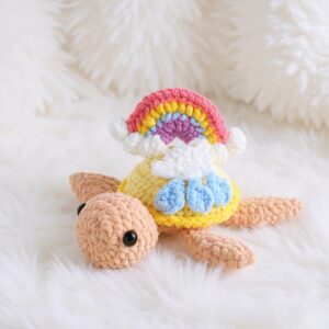 Rainbow Turtle Amigurumi Crochet Pattern - Adorable DIY Stuffed Animal Toy - Instant Download PDF