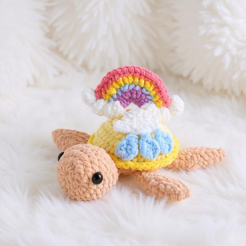 Rainbow Turtle Amigurumi Crochet Pattern - Adorable DIY Stuffed Animal Toy - Instant Download PDF