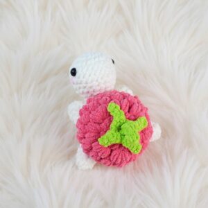 Raspberry Turtle Amigurumi Crochet Pattern - Easy No-Sew - DIY Stuffed Animal Toy - Instant Download PDF
