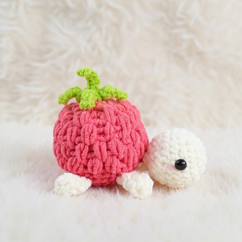 Raspberry Turtle Amigurumi Crochet Pattern - Easy No-Sew - DIY Stuffed Animal Toy - Instant Download PDF - Image 2
