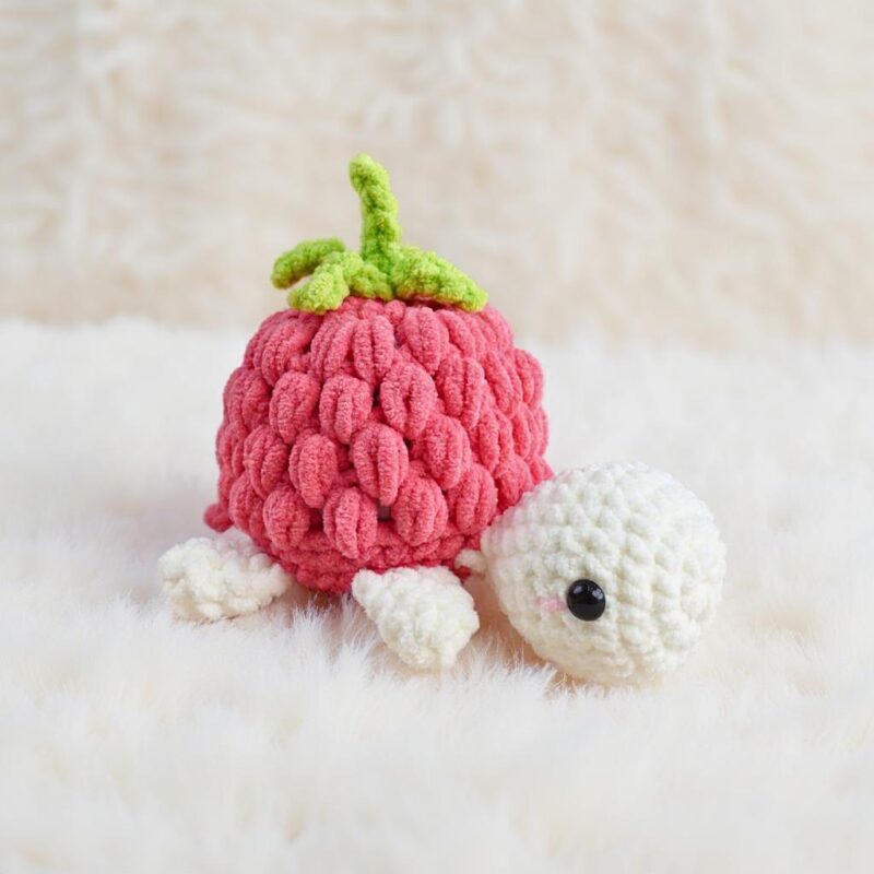 Raspberry Turtle Amigurumi Crochet Pattern - Easy No-Sew - DIY Stuffed Animal Toy - Instant Download PDF - Image 4