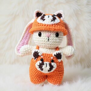 Red Panda Bunny Amigurumi Crochet Pattern - Adorable DIY Stuffed Animal Toy - Instant Download PDF