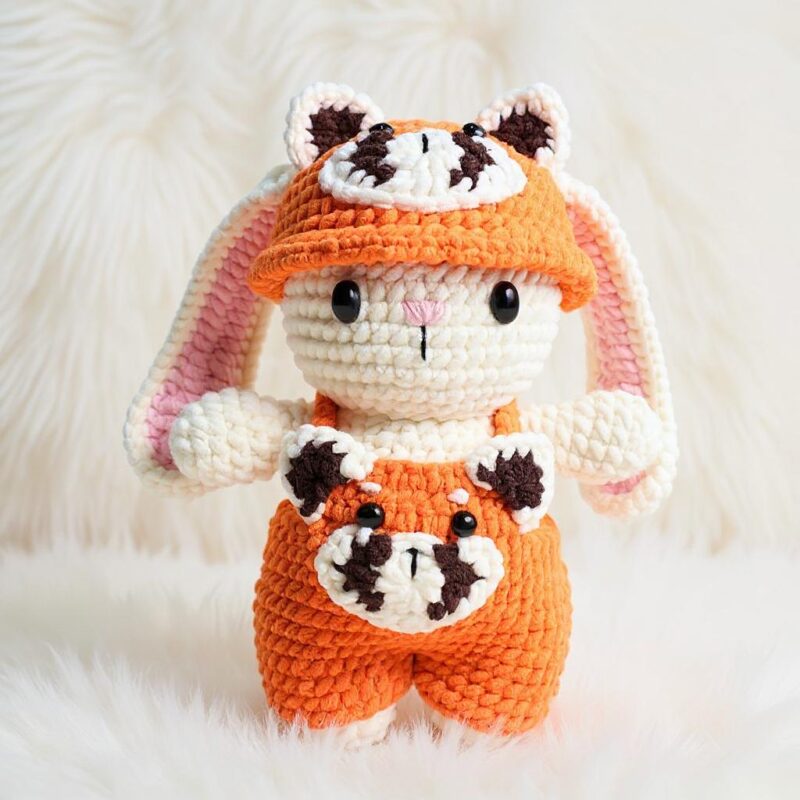 Red Panda Bunny Amigurumi Crochet Pattern - Adorable DIY Stuffed Animal Toy - Instant Download PDF - Image 2