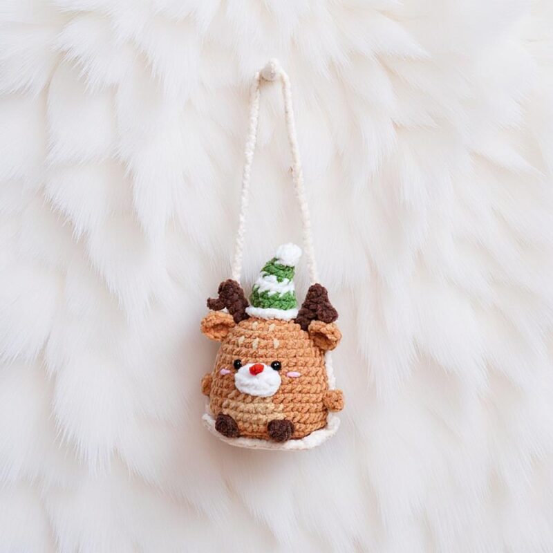 Reindeer on a Swing Amigurumi Crochet Pattern - Adorable DIY Car Hanging Ornament - Instant Download PDF - Image 5