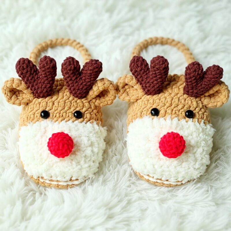 Reindeer Slippers Crochet Pattern - Adorable DIY Festive Footwear - Instant Download PDF - Image 5