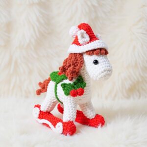 Rocking Horse Amigurumi Crochet Pattern - Low-Sew DIY Stuffed Animal Toy - Instant Download PDF