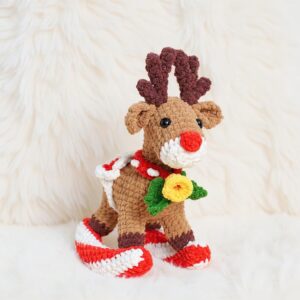 Rocking Reindeer Amigurumi Crochet Pattern - Low-Sew - DIY Stuffed Animal Toy - Instant Download PDF