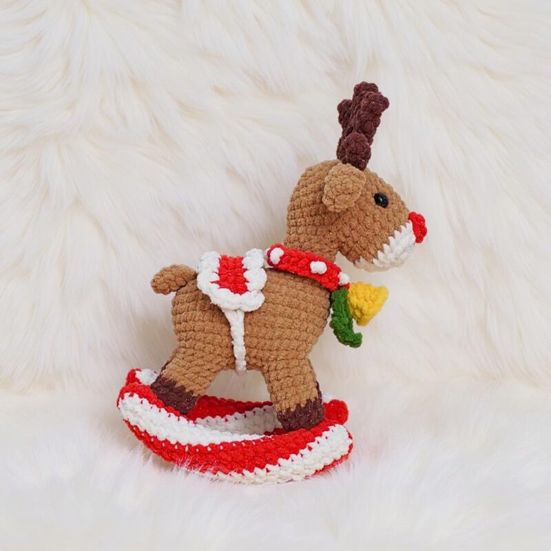 Rocking Reindeer Amigurumi Crochet Pattern - Low-Sew - DIY Stuffed Animal Toy - Instant Download PDF - Image 4