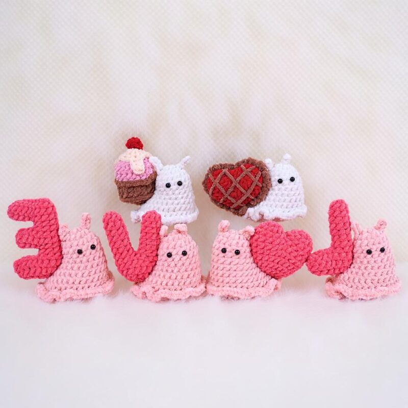 Romantic Treat Snails Amigurumi Crochet Pattern Bundle - Adorable DIY Stuffed Animal Toys - Instant Download PDF