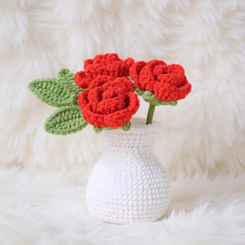 Rose Flower Amigurumi Crochet Pattern - Elegant DIY Bouquet & Home Decor - Instant Download PDF - Image 3
