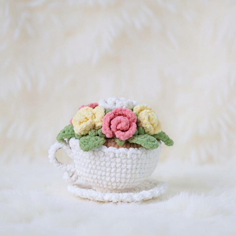 Rose Flower Amigurumi Crochet Pattern - Elegant DIY Bouquet & Home Decor - Instant Download PDF - Image 4