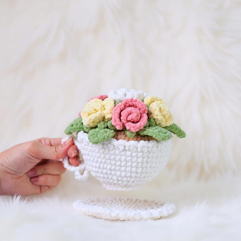 Rose Flower Amigurumi Crochet Pattern - Elegant DIY Bouquet & Home Decor - Instant Download PDF - Image 5