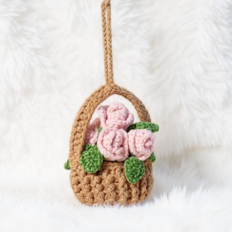 Rose Flower Basket Amigurumi Crochet Pattern - Charming DIY Floral Decor - Instant Download PDF - Image 3
