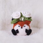 Rose Fox in a Pot Amigurumi Crochet Pattern - Adorable DIY Stuffed Animal Toy - Instant Download PDF