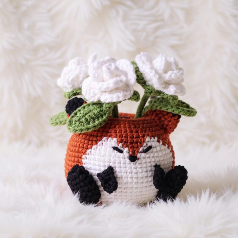 Rose Fox in a Pot Amigurumi Crochet Pattern - Adorable DIY Stuffed Animal Toy - Instant Download PDF - Image 2