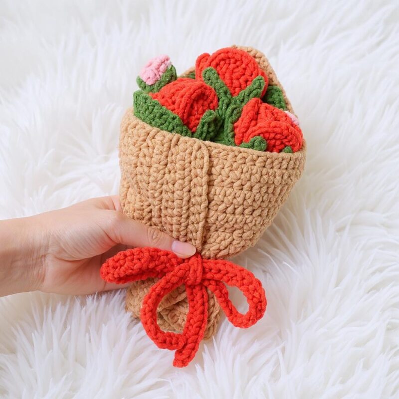 Rose Bouquet Amigurumi Crochet Pattern - Everlasting DIY Handmade Flower Bouquet - Instant Download PDF - Image 2