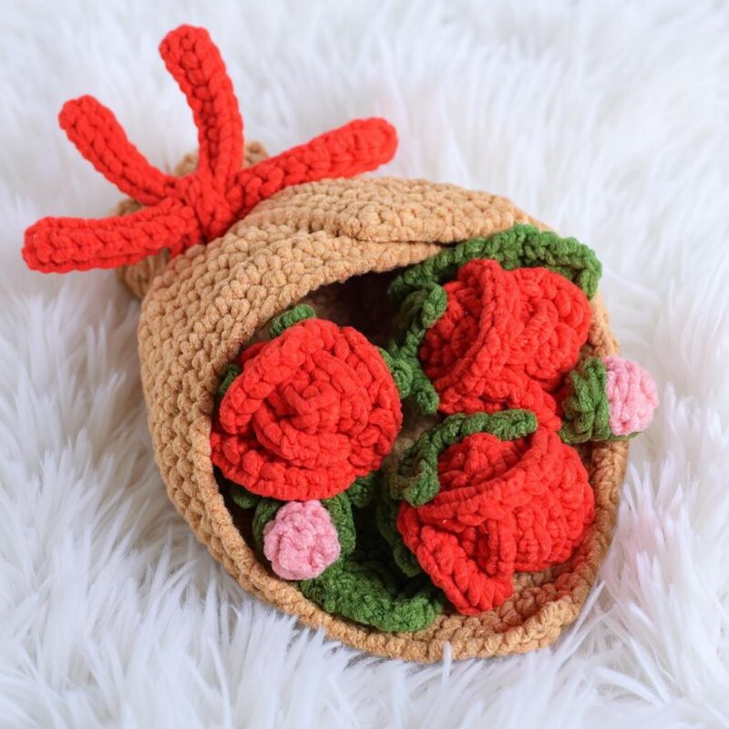 Rose Bouquet Amigurumi Crochet Pattern - Everlasting DIY Handmade Flower Bouquet - Instant Download PDF - Image 3