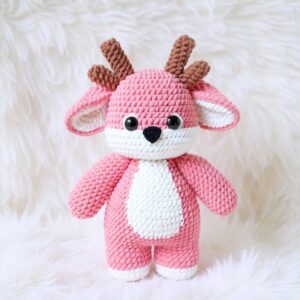 Rosy Antler Dragon Amigurumi Crochet Pattern - Whimsical DIY Stuffed Animal Toy - Instant Download PDF