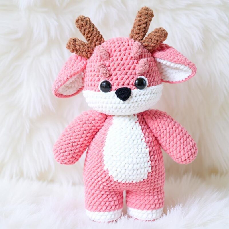 Rosy Antler Dragon Amigurumi Crochet Pattern - Whimsical DIY Stuffed Animal Toy - Instant Download PDF - Image 2