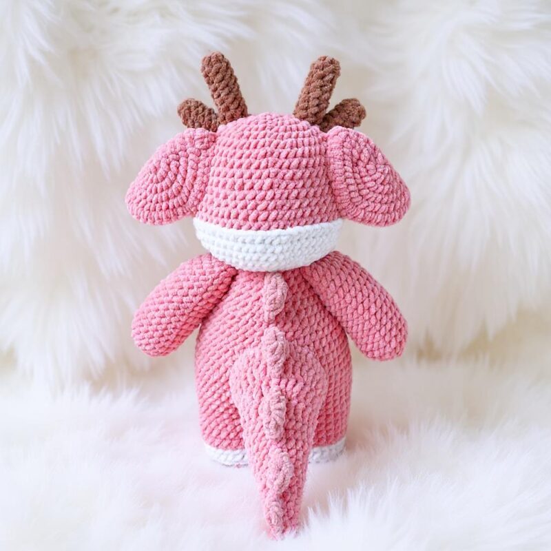 Rosy Antler Dragon Amigurumi Crochet Pattern - Whimsical DIY Stuffed Animal Toy - Instant Download PDF - Image 5