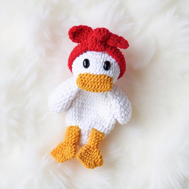 Rosy Duck Comforter Amigurumi Crochet Pattern - Adorable DIY Baby Lovey - Instant Download PDF