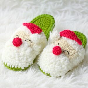 Santa Claus Amigurumi Crochet Pattern - Jolly DIY Cozy Christmas Slippers - Instant Download PDF