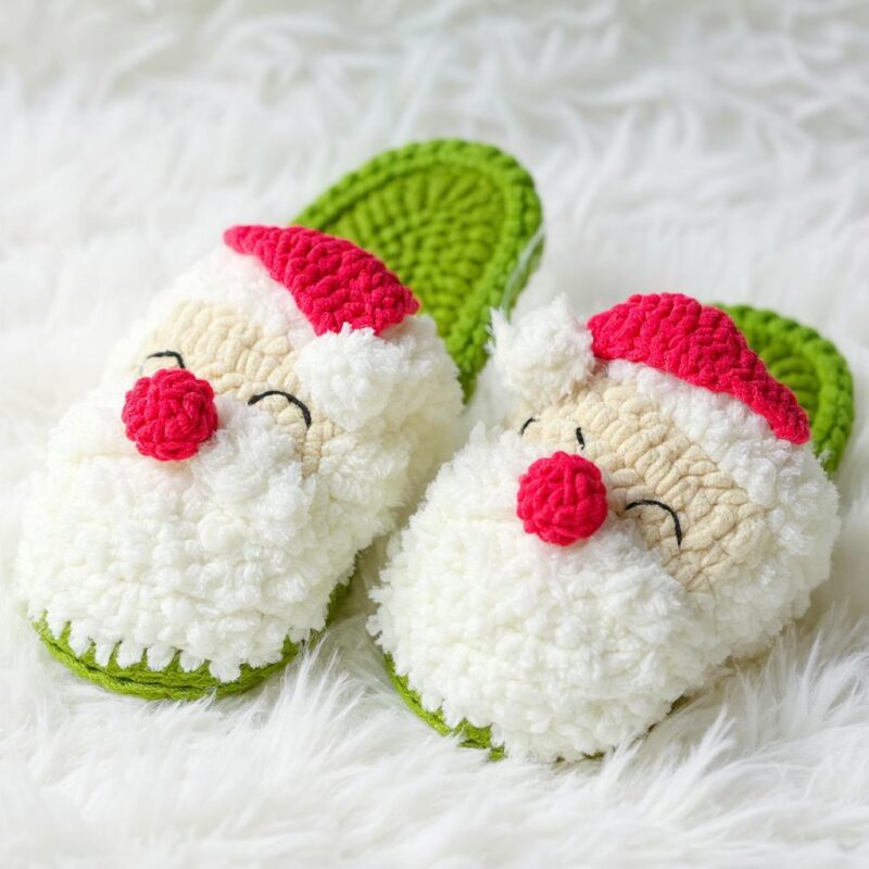 Santa Claus Amigurumi Crochet Pattern - Jolly DIY Cozy Christmas Slippers - Instant Download PDF